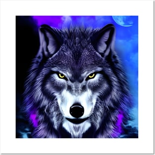 Wolf Face Posters and Art